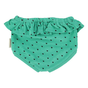 Piupiuchick - Organic Cotton Heart-Print Bloomer | Green