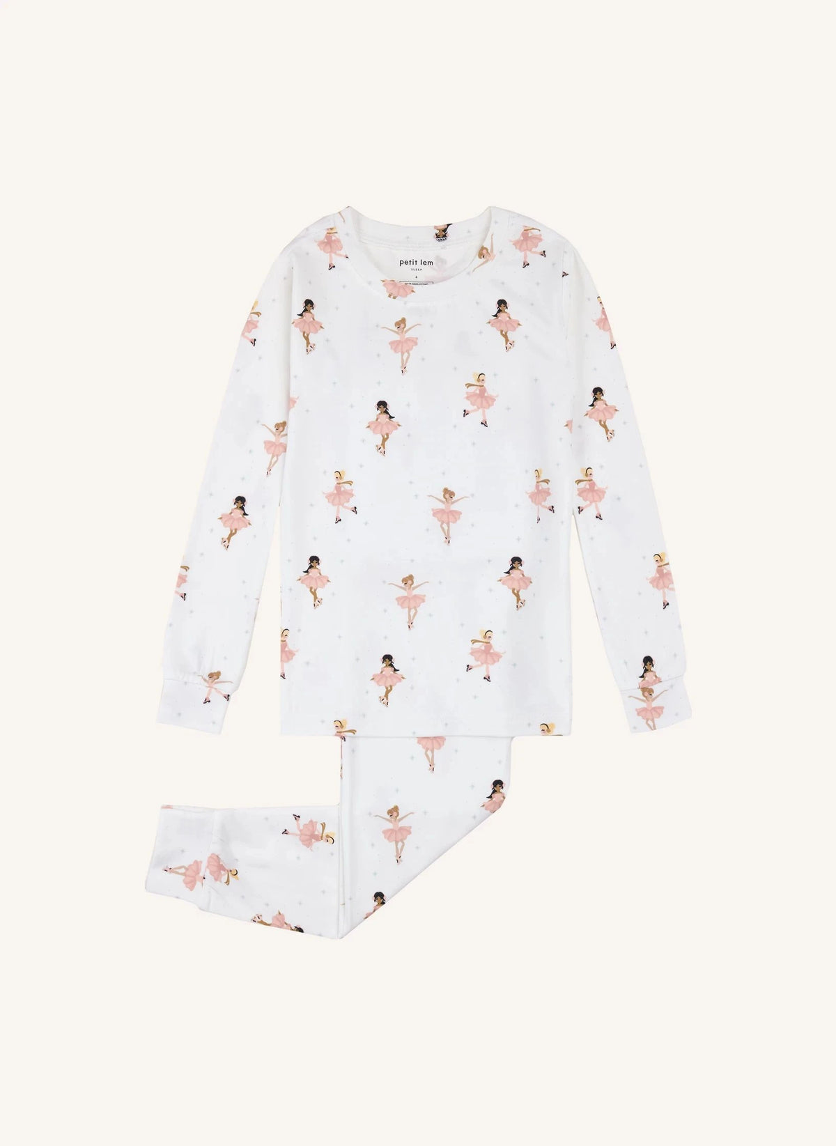 Petit Lem - Modal ve Organik Pamuk Figür Patenlisi Pijama | Ekru