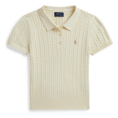 Ralph Lauren - İnce örgü polo tişört | Krem