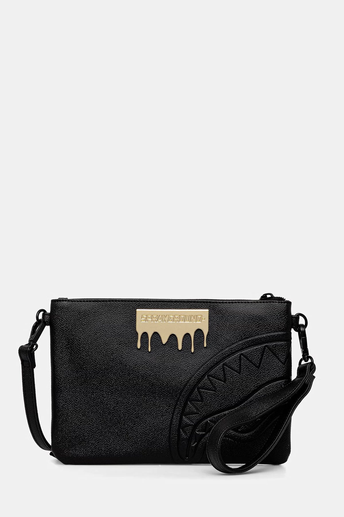 Sprayground - काला कृत्रिम चमड़ा कंधे का बैग 910B9044NSZ