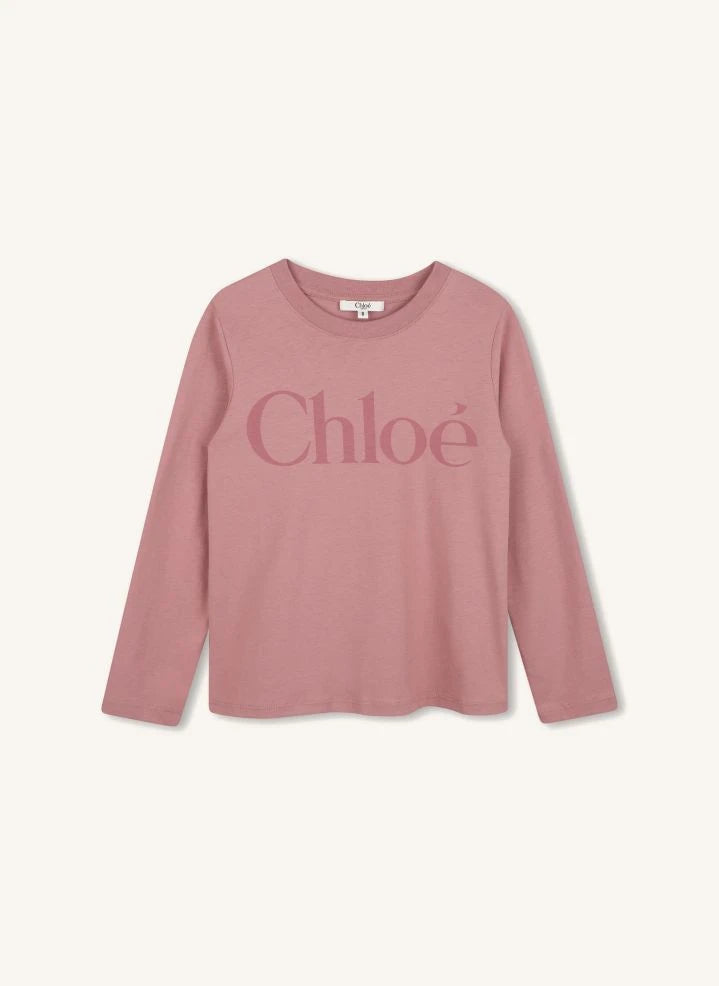 Chloé - تيشيرت قطن عضوي من Chloé | وردي باهت