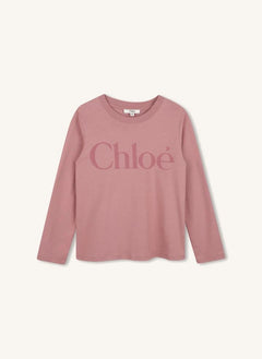 Chloé - T-shirt Chloé in cotone biologico | Rosa cipria