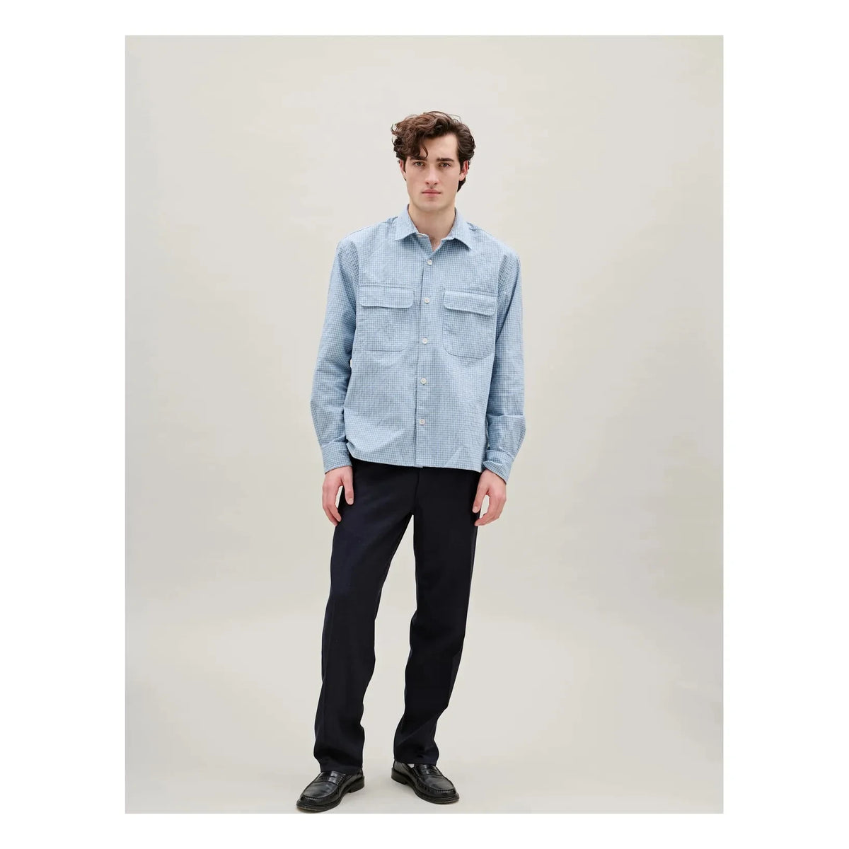 Forét - Lunar Ekose Overshirt | Açık Mavi