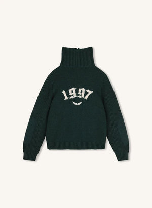 Zadig & Voltaire - 1997 Woll-Truckerkragen-Pullover | Grün