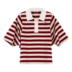 Indee - Çizgili polo tişört | Bordo
