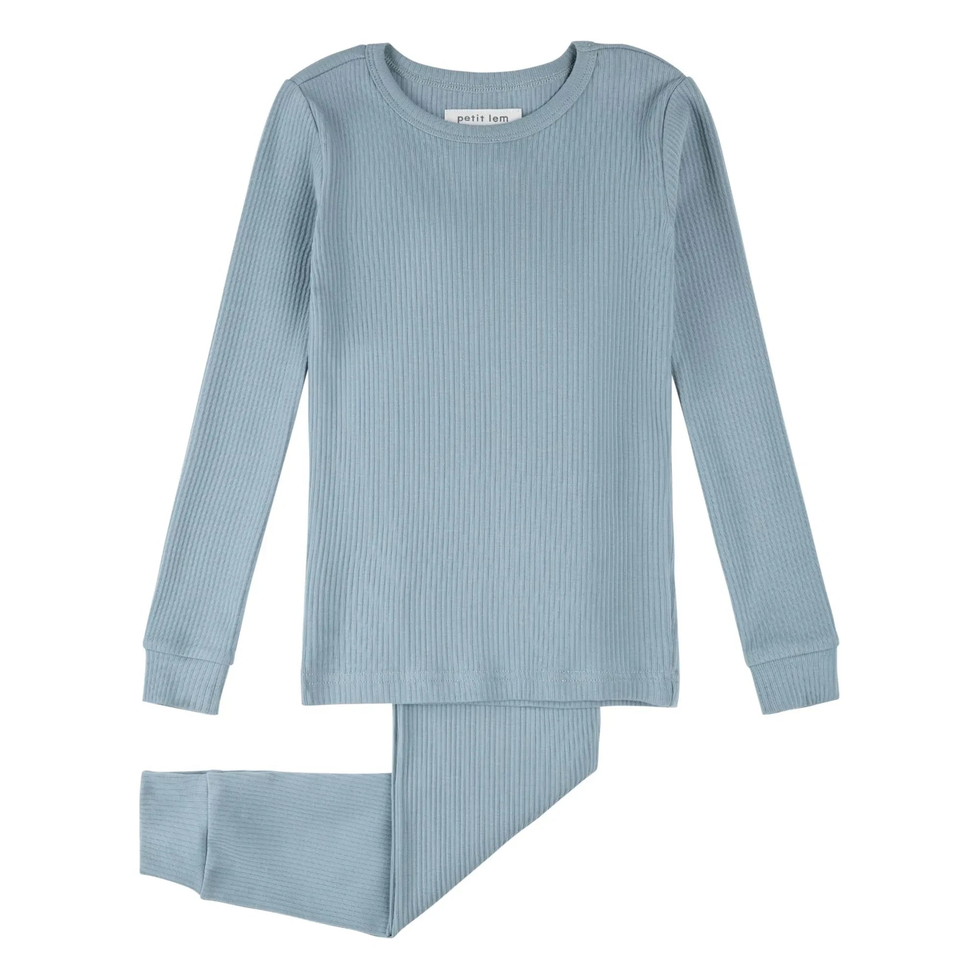 Petit Lem - Organik Pamuk ve Modal Fitilli Pijama | Mavi