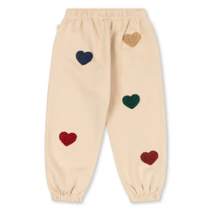 Konges Sløjd - Pantalones de chándal Lou Hearts de algodón orgánico | Beige