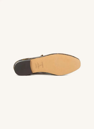 Bobbies - Zapatos de ballet de piel Mado con estampado de serpiente | Caqui