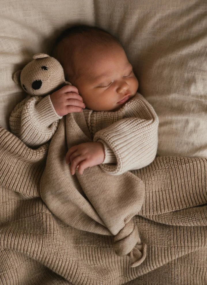 Hvid - Tokki Merino Wool Toy Bear | Sand