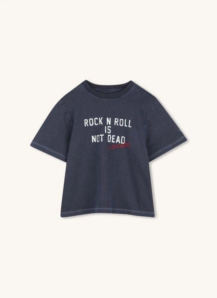 Zadig & Voltaire - Rock N Roll Is Not Dead تيشيرت قطن عضوي | Mavi
