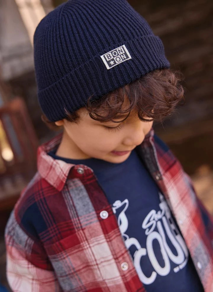 Bonton - Gorro de lana merino | Azul marino