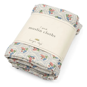 Konges Sløjd - Pañales de tela Verona Blues - Set de 3 | Crudo