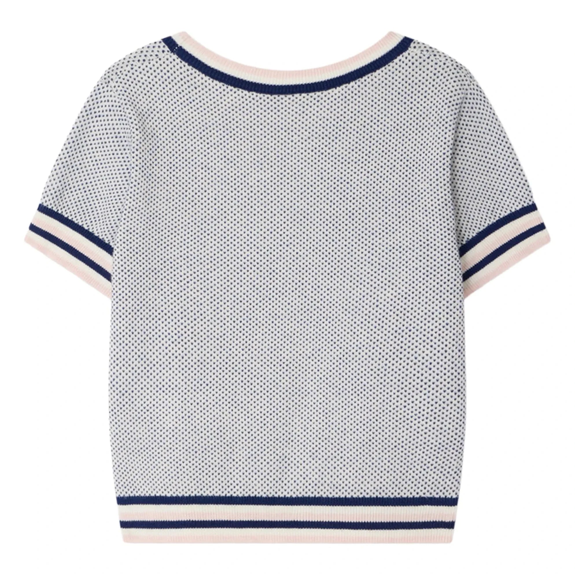 Bonpoint - İnce örme T-shirt Limette Organik pamuk | Mavi