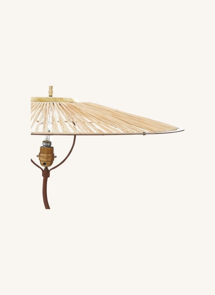 Honoré - Kaa Metal and Raffia Floor Lamp | Brown