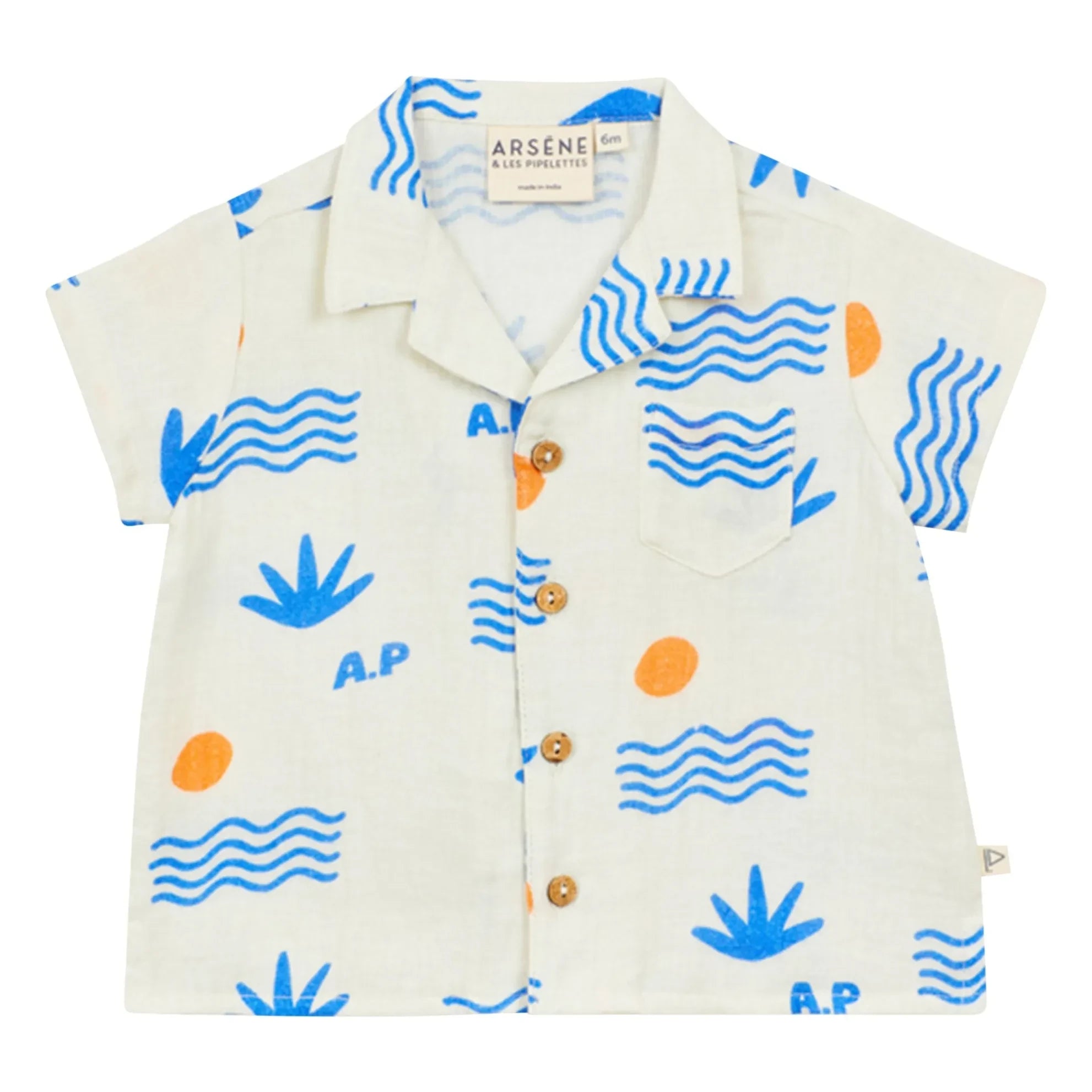 Arsène et Les Pipelettes - Wave Shirt Organik Pamuk | Ecru