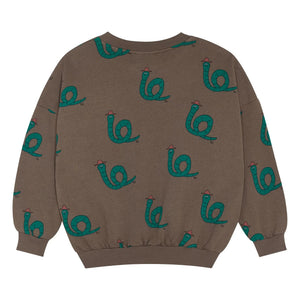 The Campamento - Yılan Desenli Sweatshirt | Kahverengi