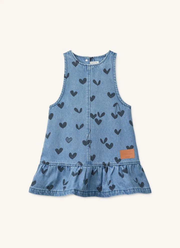Liewood - Angelica Kalp Denim Fırfırlı Elbise | Mavi