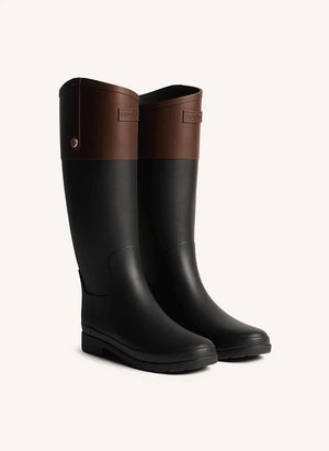 Hunter - Wellington-Reitstiefel mit goldfarbenen Details | Schwarz