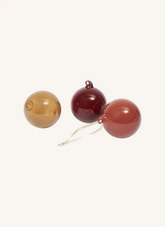 Ferm Living - Cam Noel süsleri - 3'lü Set | Turuncu