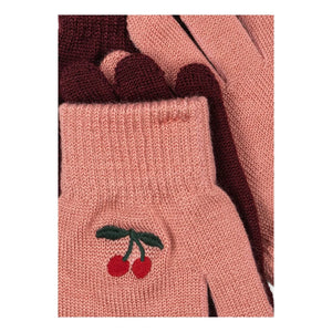 Konges Sløjd - 2 Paar Filla Cherry Wollhandschuhe | Rosa