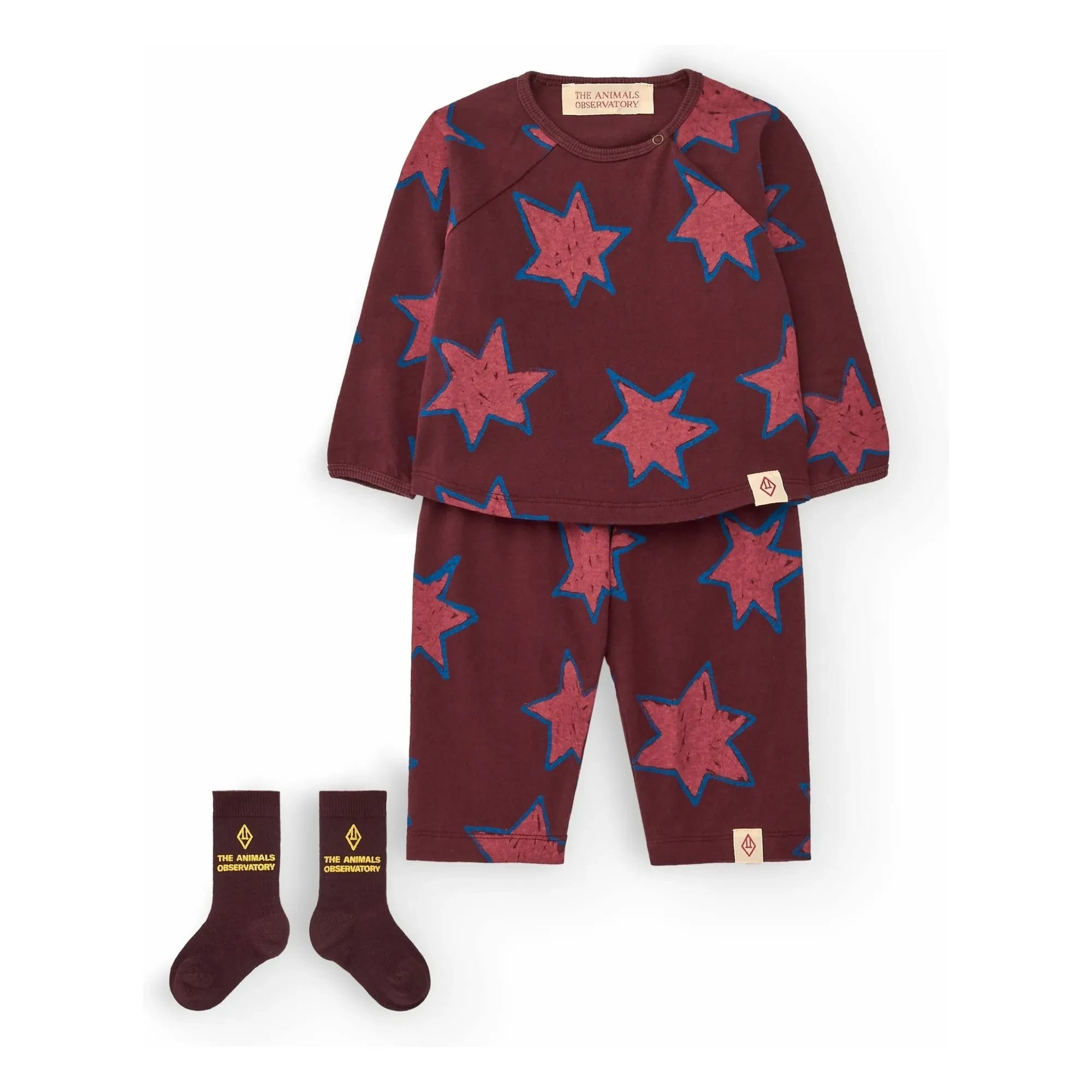 The Animals Observatory - Shark Stars Sweatshirt | Burgundy
