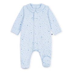 Petit Bateau - Pijama de dormir de algodón orgánico con estrellas | Azul claro
