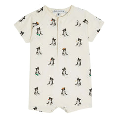 Emile et Ida - Border Collie Bio-Baumwoll-Strampler | Creme