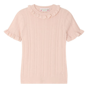 Bonpoint - Lucie Wool Thin Knit T-shirt | Powder Pink