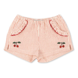 Konges Sløjd - Ellie Striped Organic Cotton Shorts | Red