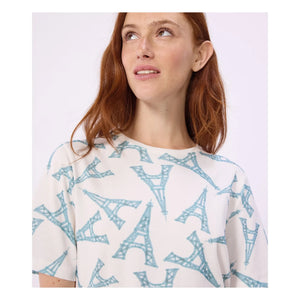 Petit Bateau - Pyjama Şort Eiffel Tower | Beyaz