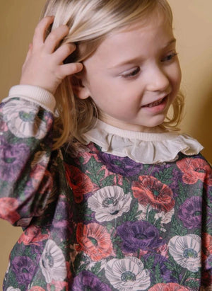 Studio Bohème - Juno Çiçek Desenli Organik Pamuklu Sweatshirt | Mor