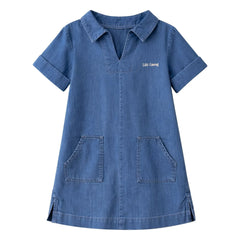 Lililotte - Vestido Romane Tencel Algodón Orgánico | Azul denim