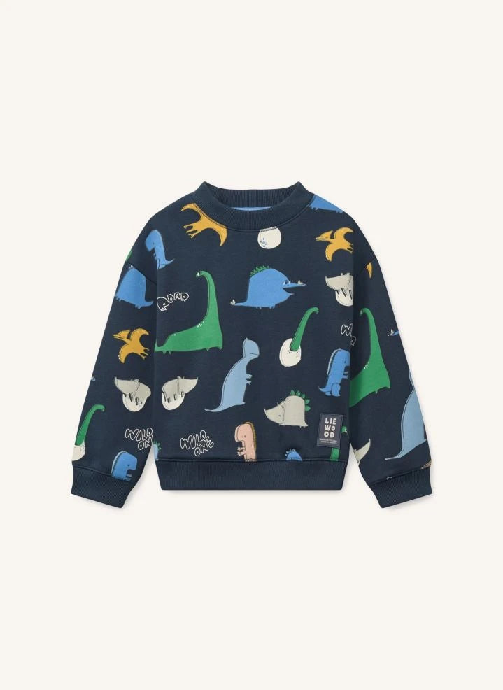 Liewood - Ridley Dinolar organik pamuklu sweatshirt | Lacivert
