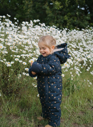 Töastie - Wasserfester, blumenbedruckter Cloud-Jacke | Dunkelblau