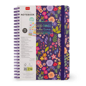Legami - A5 Lined Notebook with Illustrated Hard Cover - Flowers - Jotter - Spiral-Bound