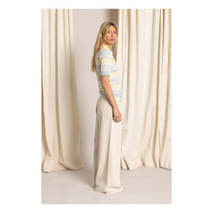 Smallable Woman - Selma gestreiftes Polo-Shirt | Blassgelb