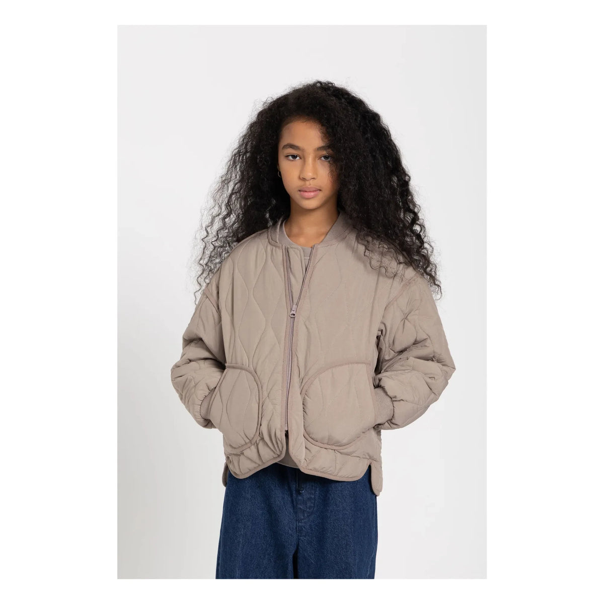Smallable Kid - Wooly Kapitone Bomber Ceket | Taupe gri