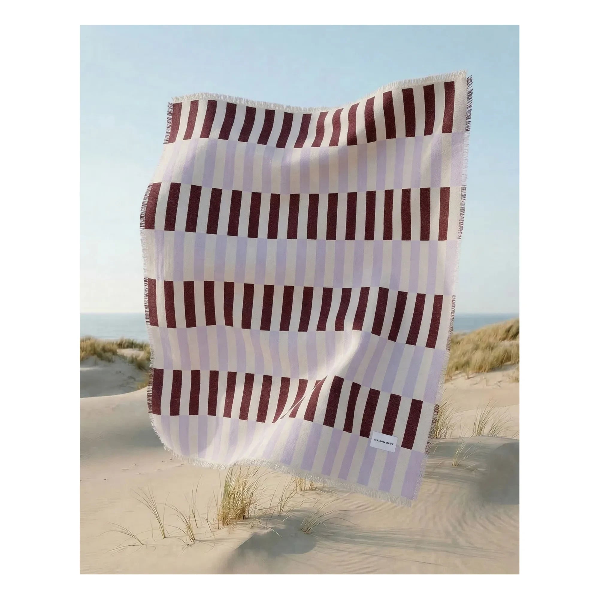 Maison Deux - Tiles cotton throw | Lilac