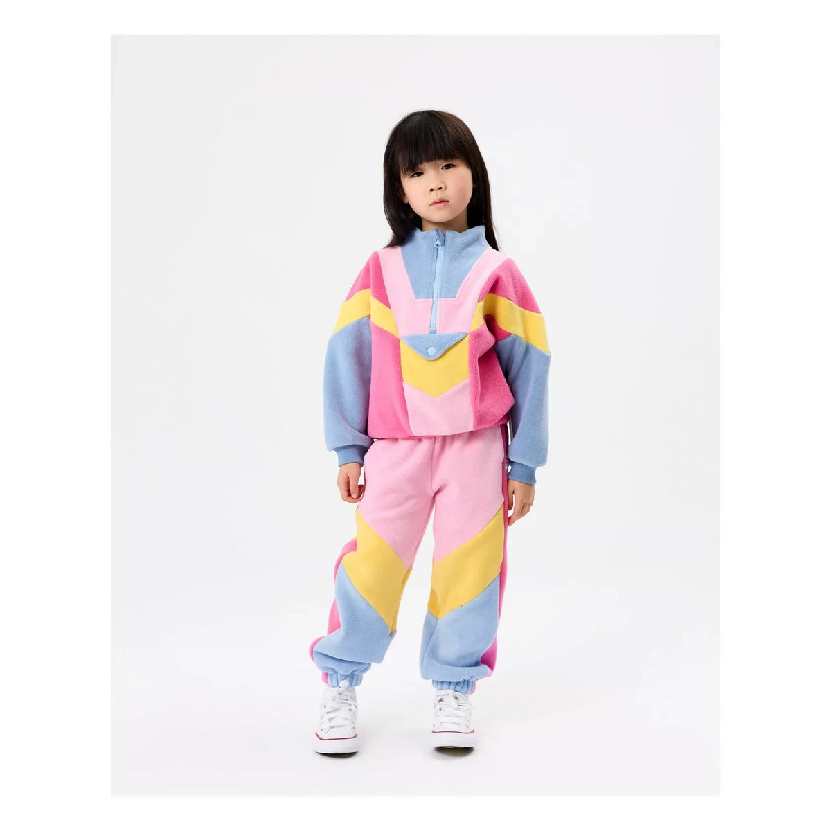 Goldie + Ace - Renk Bloklu Polar Sweatshirt | Mavi