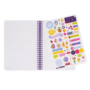 Legami - A5 Lined Notebook with Illustrated Hard Cover - Flowers - Jotter - Spiral-Bound