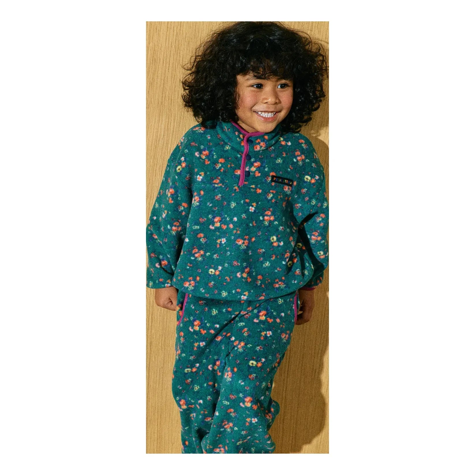 Petit Stella - Conjunto de Forro Polar con Estampado Floral | Verde