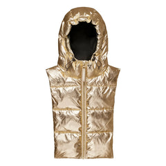 Fudoon - Metallic Wende-Steppjacke mit Kapuze | Gold