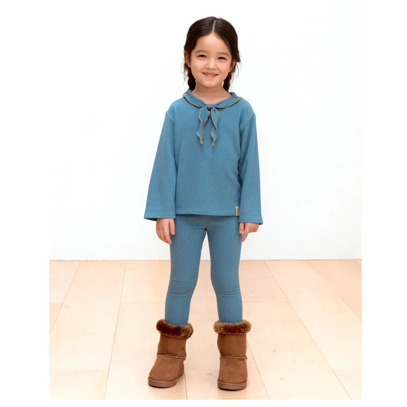 Petit Stella - Blusa de cuello fruncido | Azul
