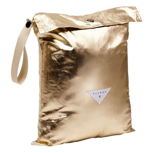 Fudoon - Metallic Wende-Steppjacke mit Kapuze | Gold