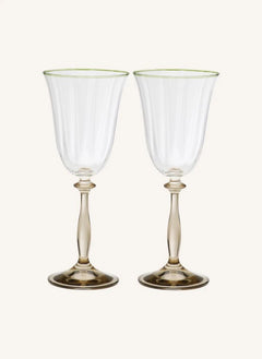 Anna + Nina - Lily Optik Weingläser - 2er-Set | Gold