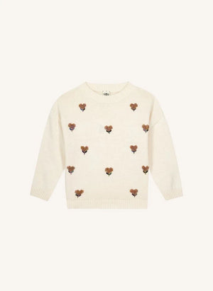 Bonton - Pullover mit liebevollen Herzchen | Ecru