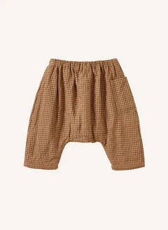 Caramel - Ficus Ekose Keten Harem Pantolon | Kiremit
