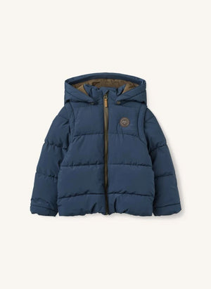 Copenhagen Colors - 2-in-1 Down Jacket with Removable Sleeves | Navy