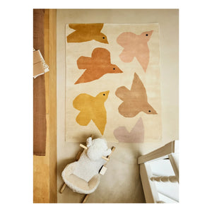Bleuu-studio - Alfombra de pájaros | Ocre