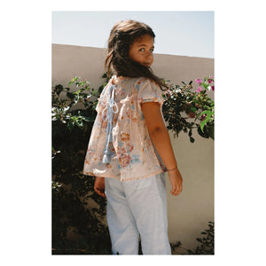 Lilinoa - Blusa de algodón con flores Elise | Melocotón